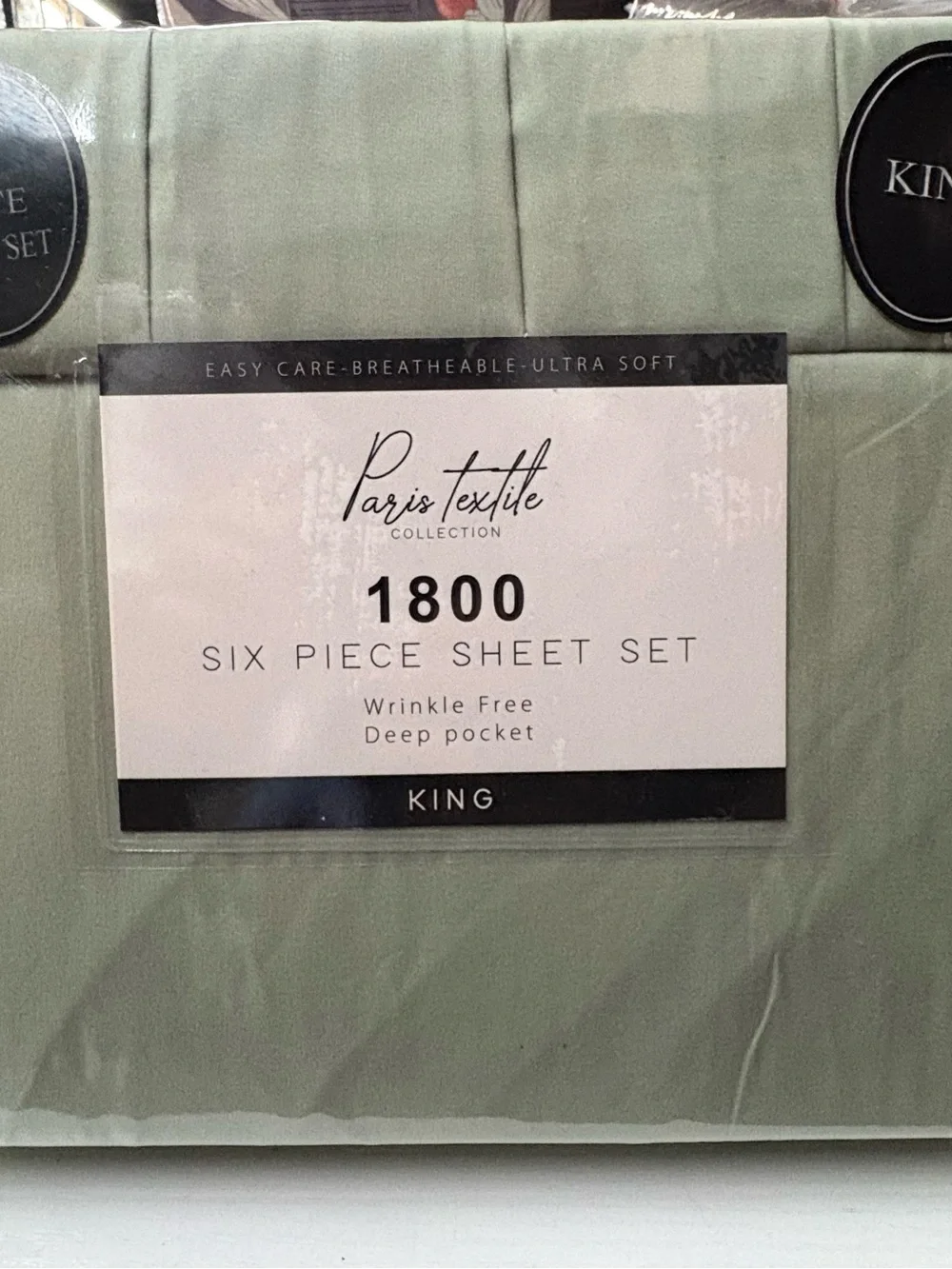 1800 King Six-Piece Sheet Set in Sage Green